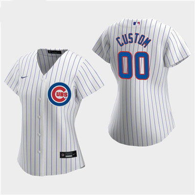 Women's Custom Chicago Cubs 2020 White Home Replica Jersey