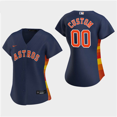 Women's Custom Houston Astros 2020 Navy Alternate Replica Jersey