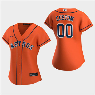 Women's Custom Houston Astros 2020 Orange Alternate Replica Jersey