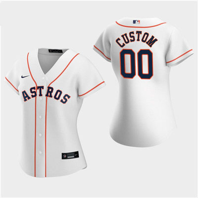 Women's Custom Houston Astros 2020 White Home Replica Jersey