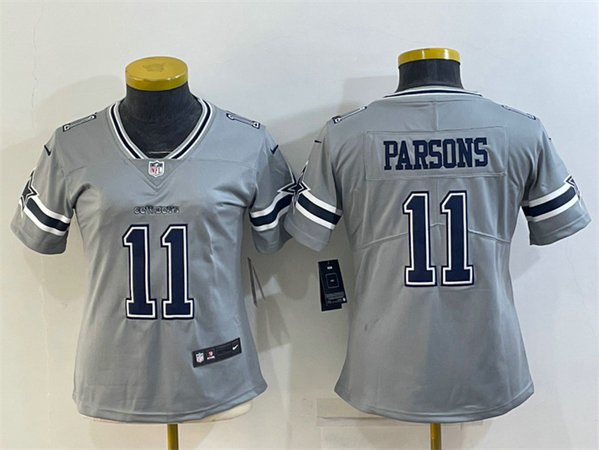 Women's Dallas Cowboys #11 Micah Parsons Gray Stitched Jersey
