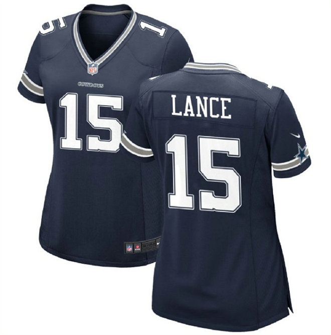Women's Dallas Cowboys #15 Trey Lance Navy Navy Stitched Football Jersey