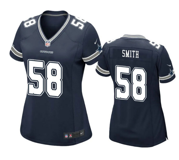 Women's Dallas Cowboys #58 Mazi Smith Navy Stitched Football Game Jersey