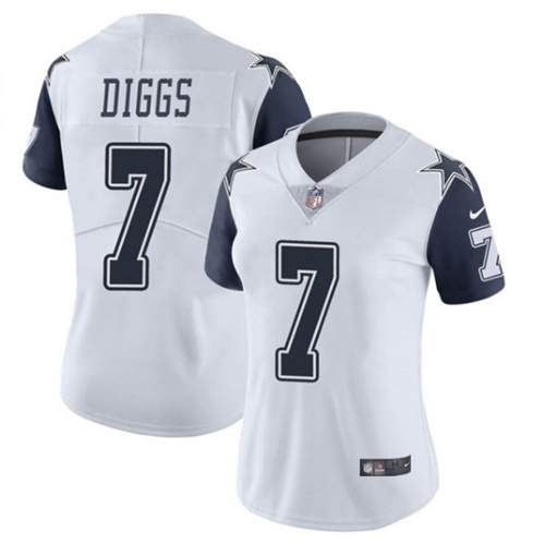 Women's Dallas Cowboys #7 Trevon Diggs White Thanksgiving Vapor Untouchable Limited Stitched Jersey