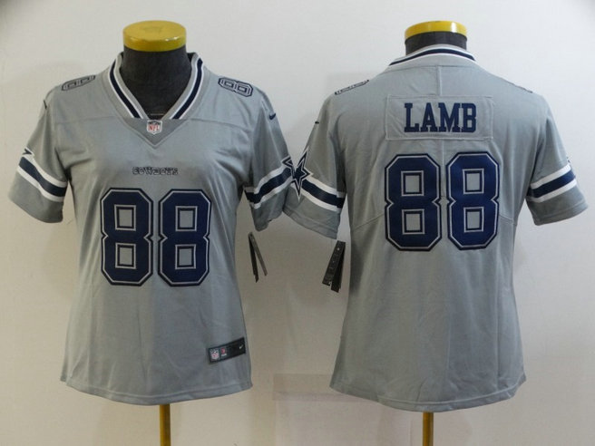 Women's Dallas Cowboys #88 CeeDee Lamb Gray Stitched Jersey