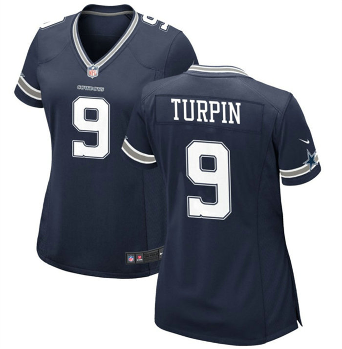Women's Dallas Cowboys #9 KaVontae Turpin Navy Stitched Football Jersey