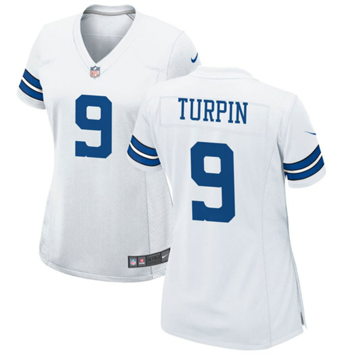Women's Dallas Cowboys #9 KaVontae Turpin White Stitched Football Jersey