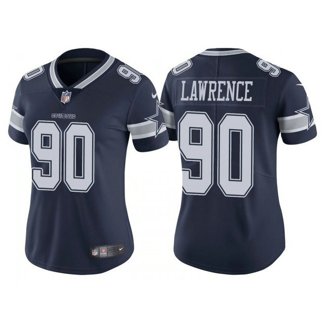 Women's Dallas Cowboys #90 DeMarcus Lawrence Navy Vapor Untouchable Limited Stitched Jersey