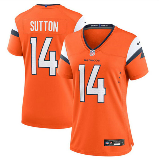 Women's Denver Broncos #14 Courtland Sutton Orange 2024 Stitched Jersey