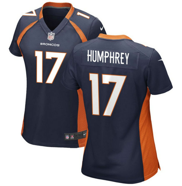 Women's Denver Broncos #17 Lil'Jordan Humphrey Navy Stitched Jersey