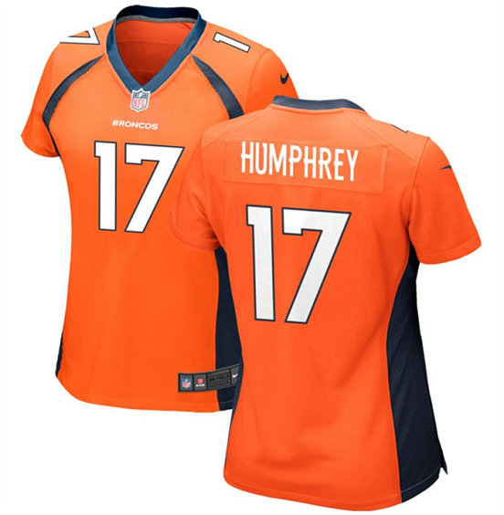 Women's Denver Broncos #17 Lil'Jordan Humphrey Orange Stitched Jersey