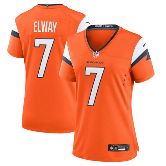 Women's Denver Broncos #7 John Elway Orange 2024 Stitched Jersey