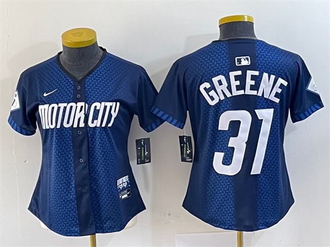 Women's Detroit Tigers #31 Riley Greene 2024 Navy City Connect Cool Base Limited Stitched Baseball Jersey