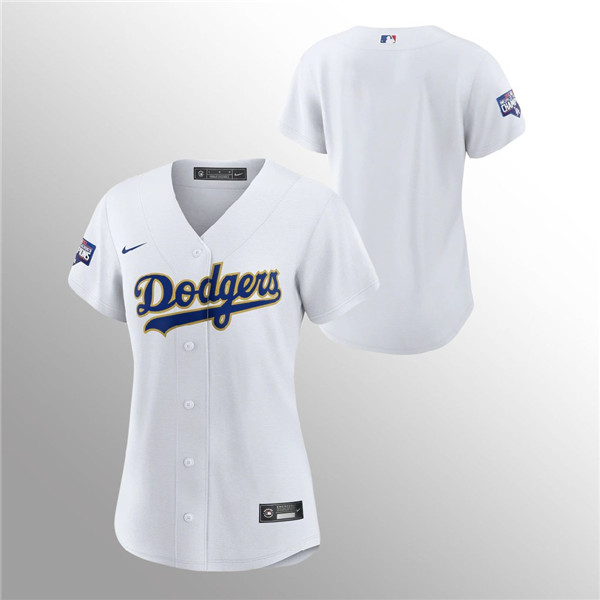 Women's Dodgers White 2021 Gold Program Replica Jersey