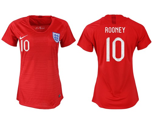 Women's England #10 Rooney Away Soccer Country Jersey