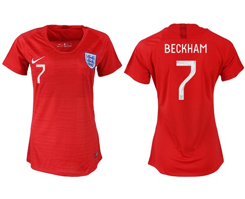 Women's England #7 Beckham Away Soccer Country Jersey