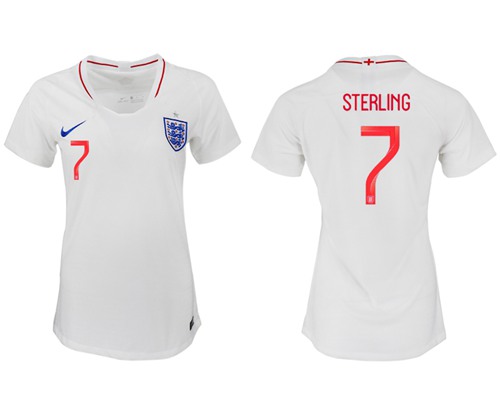Women's England #7 Sterling Home Soccer Country Jersey1