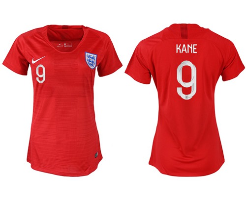 Women's England #9 Kane Away Soccer Country Jersey