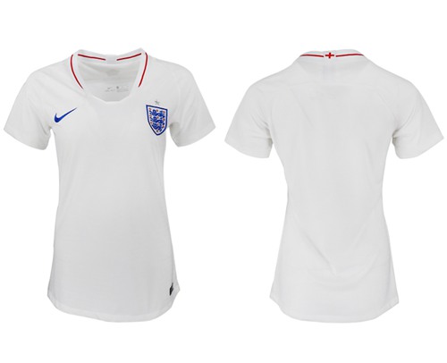 Women's England Blank Home Soccer Country Jersey1