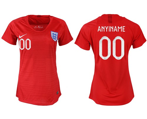 Women's England Personalized Away Soccer Country Jersey