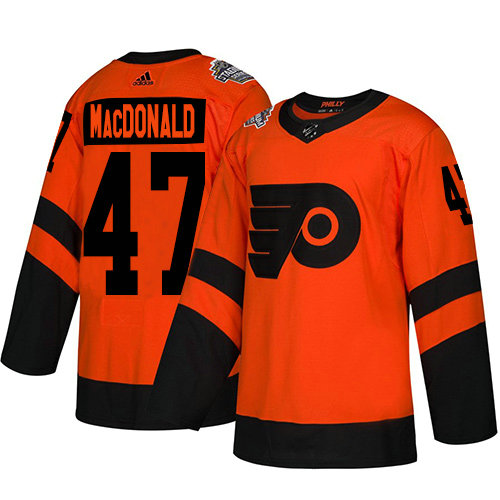 Women's Flyers #47 Andrew MacDonald Orange Authentic 2019 Stadium Series Women's Stitched Hockey Jersey