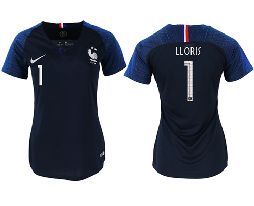 Women's France #1 LLORIS Home Soccer Country Jersey1