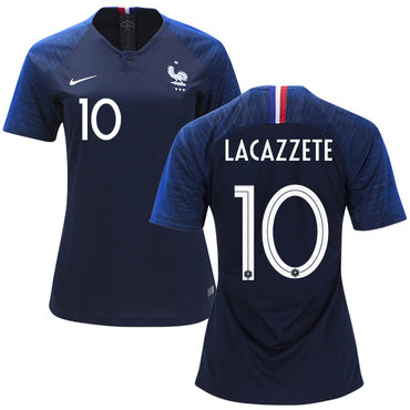 Women's France #10 Lacazzete Home Soccer Country Jersey