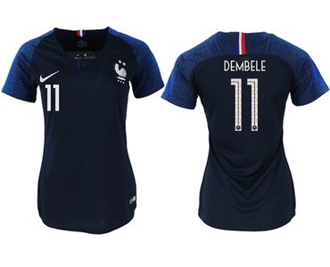 Women's France #11 Dembele Home Soccer Country Jersey1