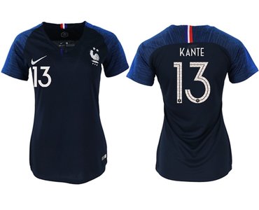 Women's France #13 Kante Home Soccer Country Jersey1