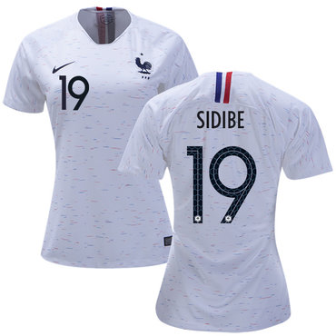 Women's France #19 Sidibe Away Soccer Country Jersey1