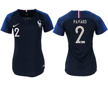 Women's France #2 Pavard Home Soccer Country Jersey1