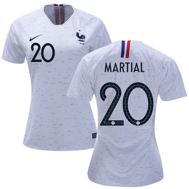 Women's France #20 Martial Away Soccer Country Jersey