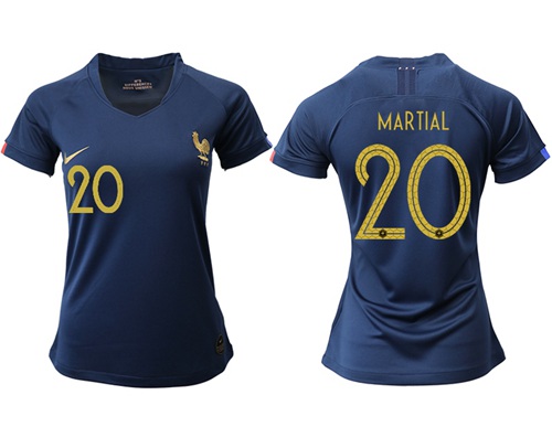 Women's France #20 Martial Home Soccer Country Jersey