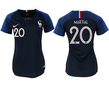 Women's France #20 Martial Home Soccer Country Jersey1