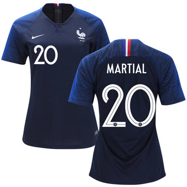 Women's France #20 Martial Home Soccer Country Jersey2