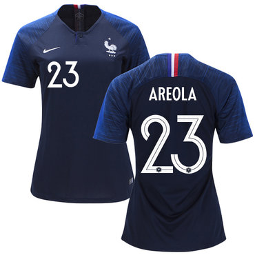 Women's France #23 Areola Home Soccer Country Jersey1