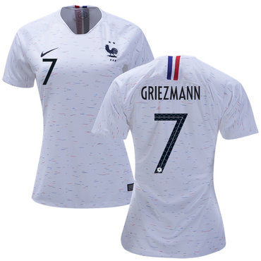 Women's France #7 Griezmann Away Soccer Country Jersey