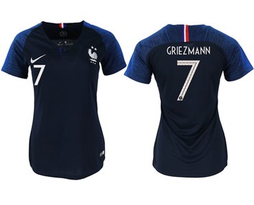 Women's France #7 Griezmann Home Soccer Country Jersey1
