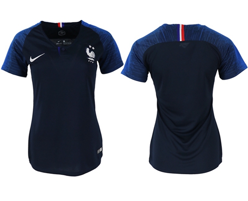 Women's France Blank Home Soccer Country Jersey1