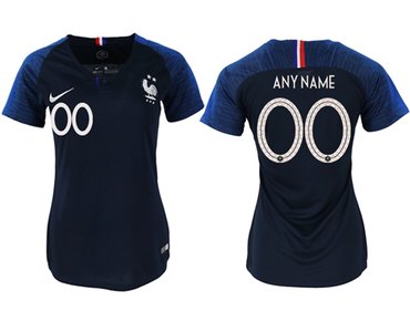 Women's France Personalized Home Soccer Country Jersey