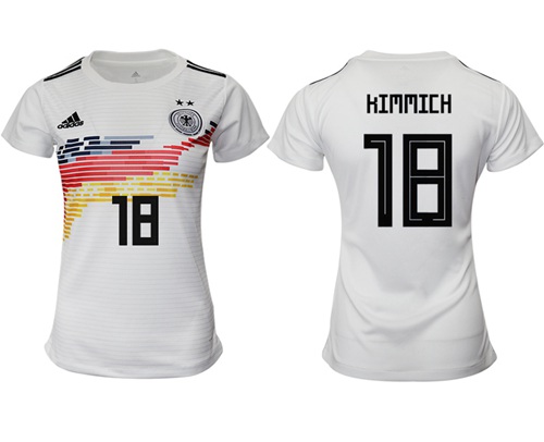 Women's Germany #18 Kimmich White Home Soccer Country Jersey
