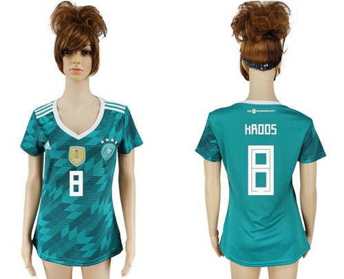 Women's Germany #8 Kroos Away Soccer Country Jersey