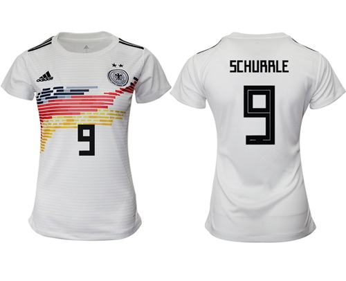 Women's Germany #9 Schurrle White Home Soccer Country Jersey