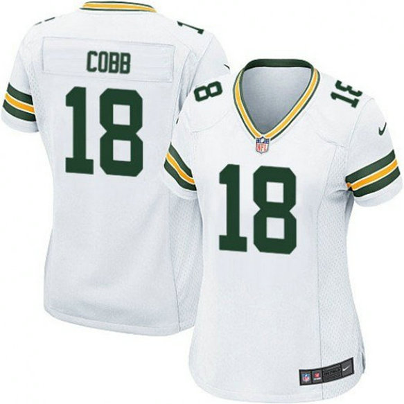Women's Green Bay Packers #18 Randall Cobb White Vapor Untouchable Limited Stitched Jersey