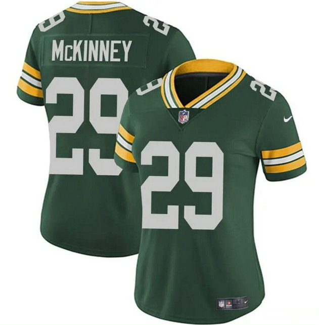 Women's Green Bay Packers #29 Xavier McKinney Green Vapor Untouchable Limited Stitched Jersey