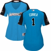 Women's Houston Astros #1 Carlos Correa  Blue American League 2017 MLB All-Star MLB Jersey