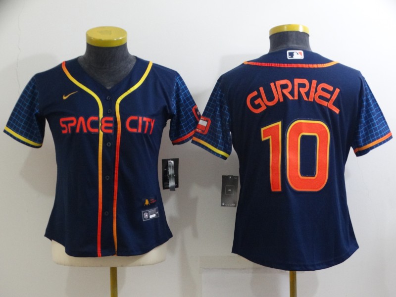 Women's Houston Astros #10 Yuli Gurriel 2022 Navy City Connect Stitched Jersey(Run Small)