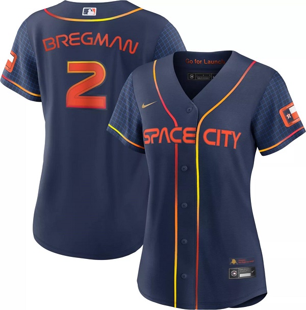 Women's Houston Astros #2 Alex Bregman 2022 Navy City Connect Stitched Jersey