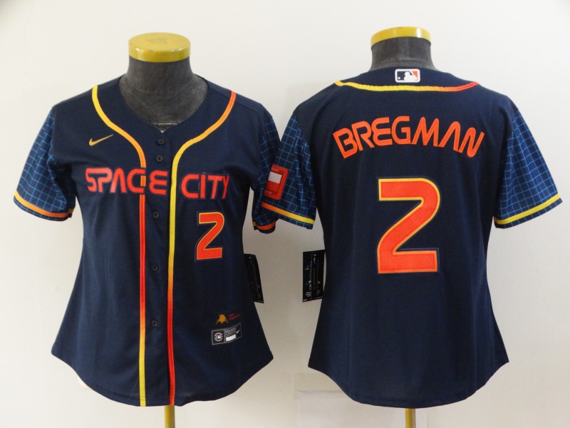 Women's Houston Astros #2 Alex Bregman 2022 Navy City Connect Stitched Jerseys