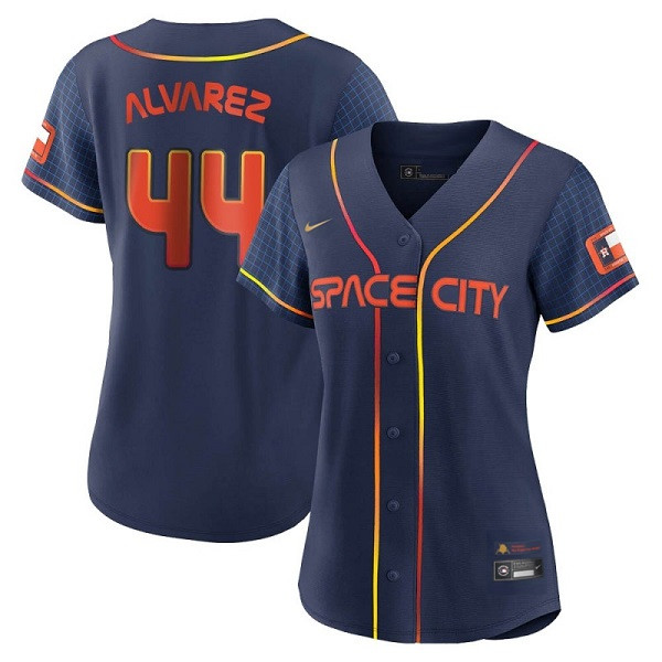 Women's Houston Astros #44 Yordan Alvarez 2022 Navy City Connect Stitched Jersey